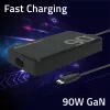 Qoltec 90W GaN Super Fast SLIM Wandladegerät | XP | 5-20V | 4,5A | USB-C 3.1 | Laptop | MacBook | Smartphone | + Kabel