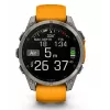 Garmin fenix 8 AMOLED Sapphire 51 mm GPS-Smartwatch, 3,56 cm (1,4") 454 x 454 Touchscreen, WLAN, Spark Orange/Graphite Silikonarmband, Titan