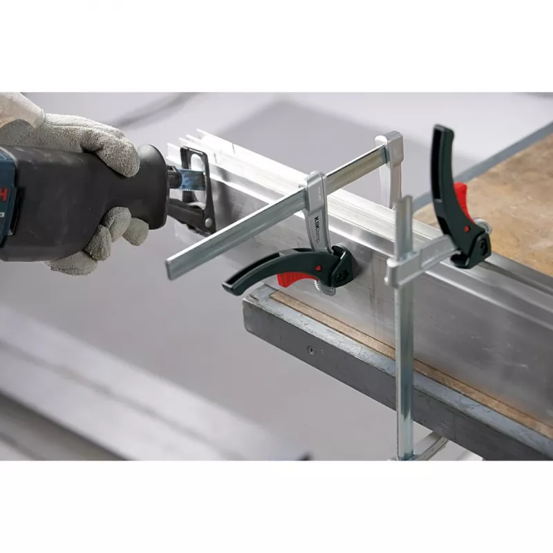 BESSEY KliKlamp Schraubzwinge 30 cm Edelstahl, Schwarz, Rot