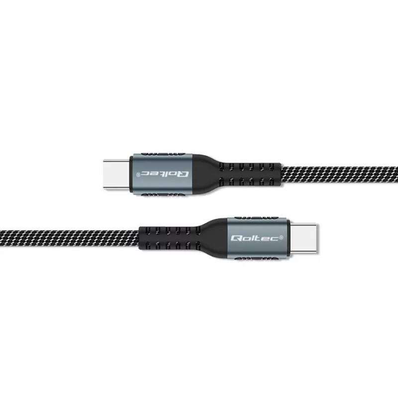Qoltec Kabel USB 2.0 Typ C auf USB 2.0 Typ C 100W QC 3.0 PD 1m Schwarz