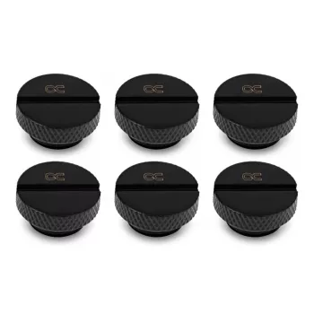 Alphacool Eiszapfen Verschlussschrauben G1/4 (Stopfen), schwarz, 6er-Pack