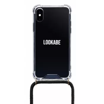 Lookabe Halsketten-Handyhülle für iPhone X/XS, Gold/Schwarz