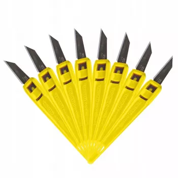 Cuttermesser STANLEY 1-10-601 Metallic rot/gelb, Abbrechklinge, Griff 18 cm, 50er-Pack