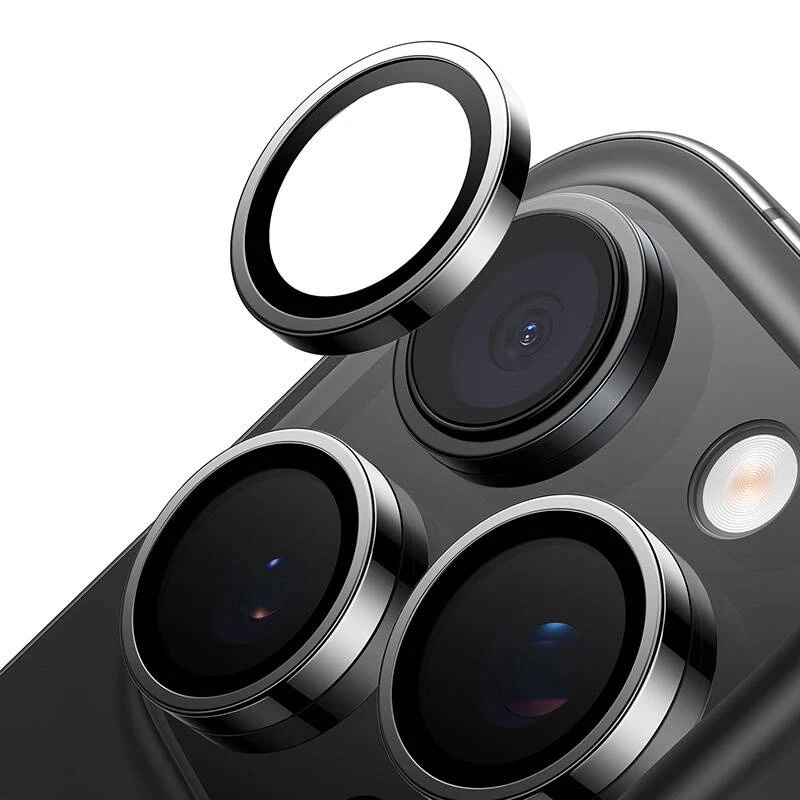 Kameraschutzglas Torras für iPhone 16 Pro Max — Lensguard, Schwarz