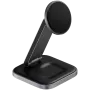 SATECHI 3-in-1 faltbare Qi2 kabellose Ladestation (Space Gray) mit Typ A-, C-, G-Steckern