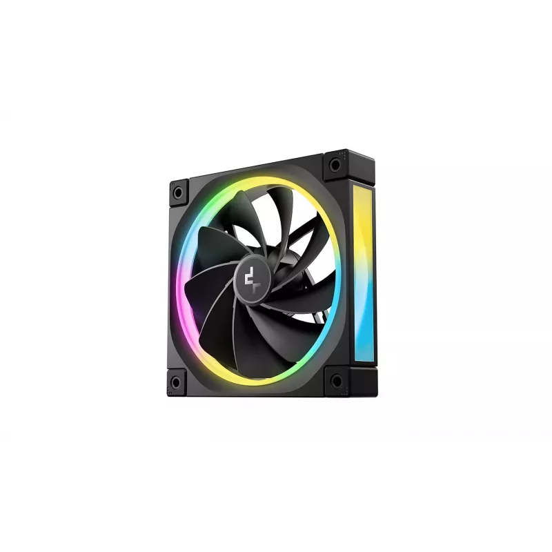 DeepCool FL12R 3-in-1 120-mm-Gehäuselüfter (3er-Pack), Reverse, 4-Pin-PWM, 500-2150 U/min, FDB, Schwarz
