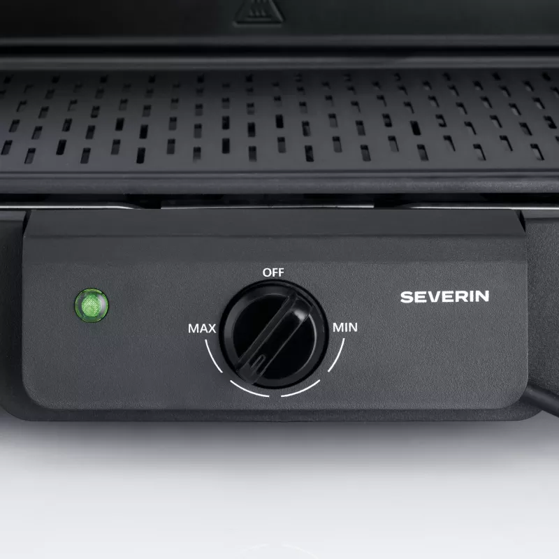 Tisch-Elektrogrill SEVERIN PG 8596, 2000 W, rechteckiger Rost, schwarz, Drehregler