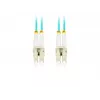 Glasfaser-Patchkabel MM LC/UPC-LC/UPC DUPLEX 3,0MM OM3 50/125 LSZH 2M Aqua