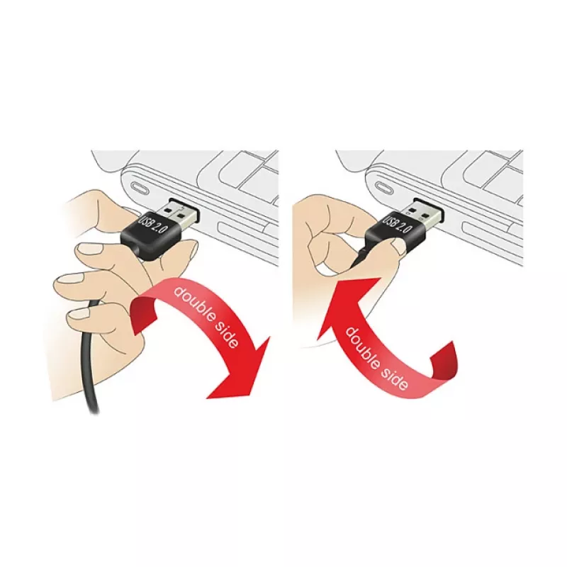 USB-Kabel DeLOCK EASY-USB 2.0-A 3m Schwarz