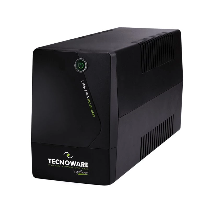 Tecnoware Era Plus 1600 FGCERAPL1602SCH Line-Interactive-USV, 1600 VA / 1200 W, Sinuswelle, Schuko, 12V-11Ah-Akku