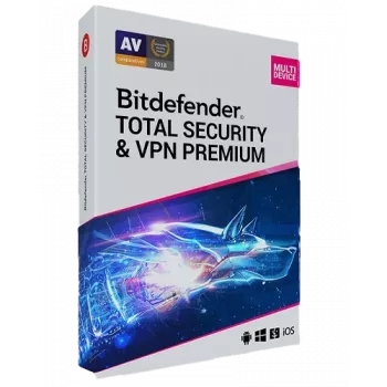 Bitdefender Total Security + Premium VPN | 3 PC | 1 Jahr | Nur EU