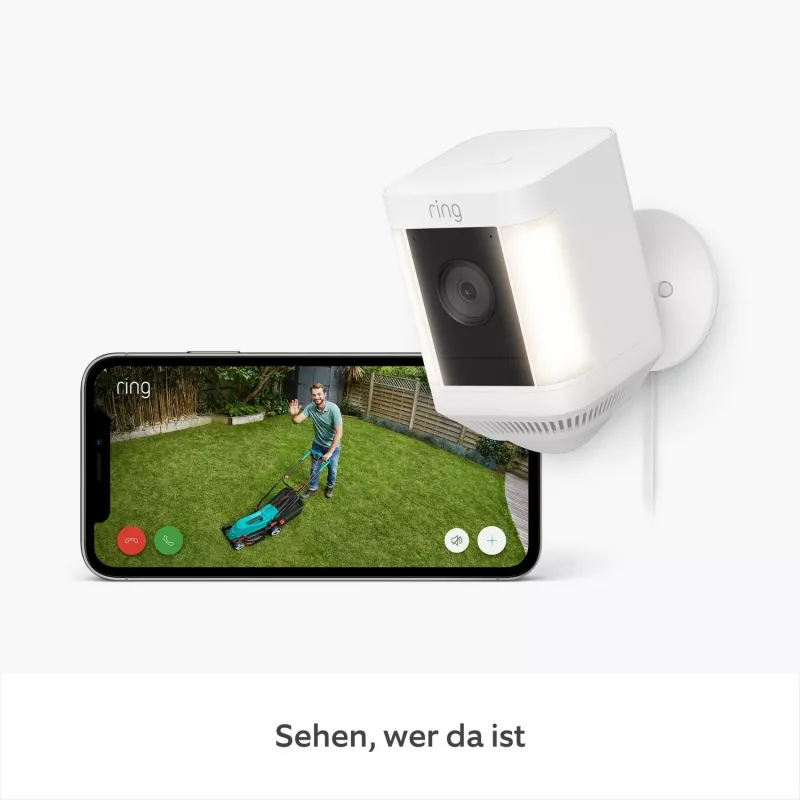 Ring Spotlight Cam Plus Plug-In Netzwerk-Überwachungskamera für den Außenbereich