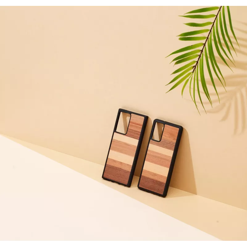 Schutzhülle Mann und Holz für Samsung Galaxy Note 20 Ultra — schwarzes Holz-Finish