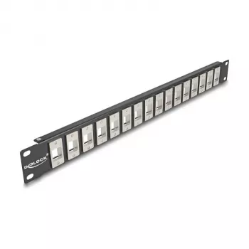 DeLOCK 19 Zoll Keystone Patch Panel 16 Port 1U schwarz