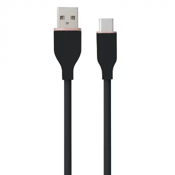 Silicone-Kabel USB Typ-A - Typ-C (Schwarz, 3m)