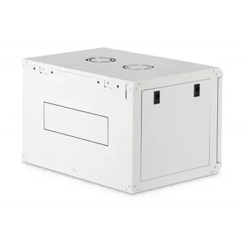 Wandmontiertes 19-Zoll-Rack-Gehäuse DIGITUS Dynamic‑N DN-37100, 7U, 600x450 mm (BxT), IP20, hellgrau, unmontiert