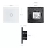 Maclean MCE702W Touch-Lichtschalter, einfach, Glas, runde Taste, 86x86 mm, Weiß