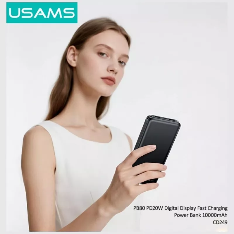 Tragbare Powerbank usams PB80 10000mAh 20W PD weiß