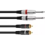 Audio-Adapterkabel Omnitronic 2x 3,5 mm Klinke auf 2x Cinch, 3 m, schwarz