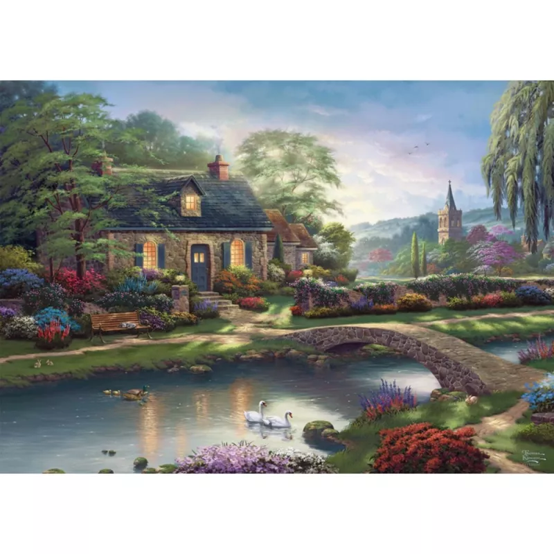Schmidt Spiele 59775 Thomas Kinkade Studios Stoney Creek Cottage Puzzle, 1000 Teile