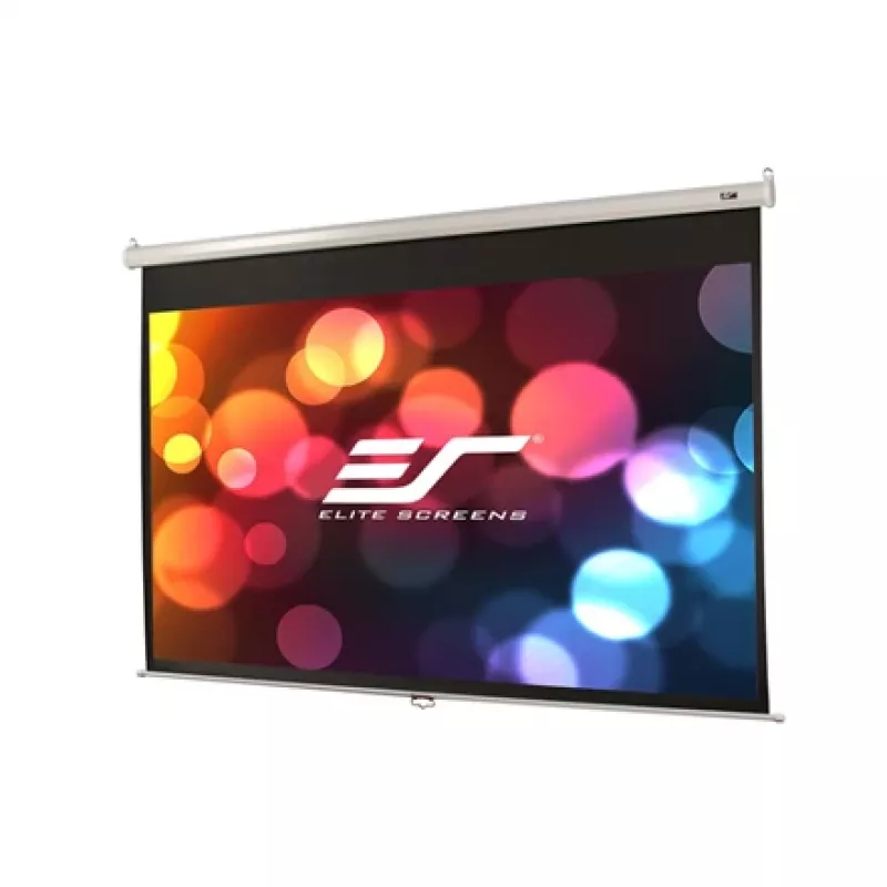 Elite Screens M106XWH Manual Series Leinwand, 106 Zoll (2,69 m), 16:9, sichtbare Breite 2,35 m, MaxWhite, Weiß