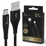 USB-Typ-A-auf-USB-C-Kabel Extralink Smart Life geflochten 2 m — 15 W (5 V 3 A) Schwarz