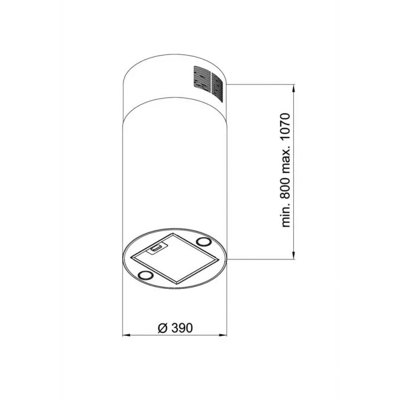 Dunstabzugshaube MAAN Elba 2 39, Aluminium-Fettfilter, elektronische Steuerung mit Anzeige und Fernbedienung, glänzendes Gold, Ø390 mm