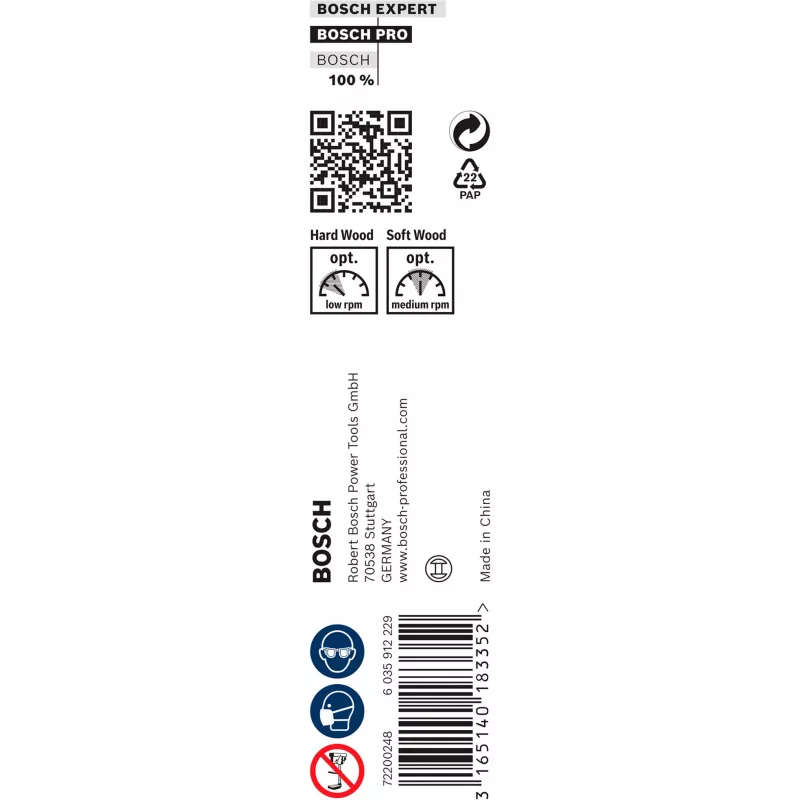 Bosch PRO Wood 2608597626 Holzschlangenbohrer, 12 mm, Gesamtlänge 235 mm, Arbeitslänge 170 mm, 1/4-Zoll-Sechskantschaft, 1 Stk.