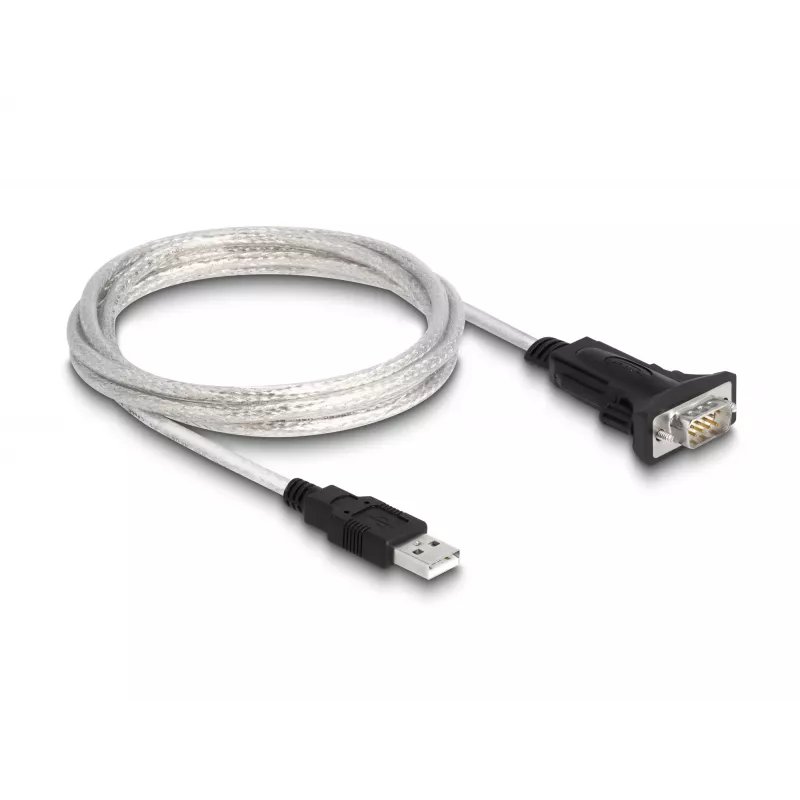 DeLOCK 63465 USB 2.0 Typ-A auf Seriell RS-422/485 Adapter, 6-Pin Terminalblock, 1,8 m, Schwarz/Transparent