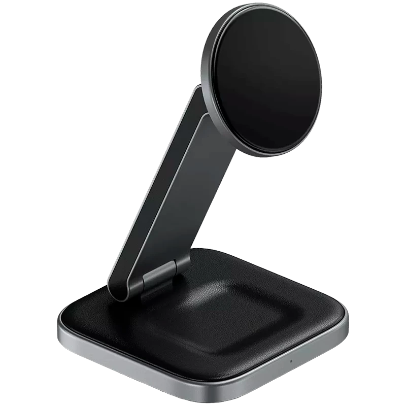 SATECHI 3-in-1 faltbare Qi2 kabellose Ladestation (Space Gray) mit Typ A-, C-, G-Steckern