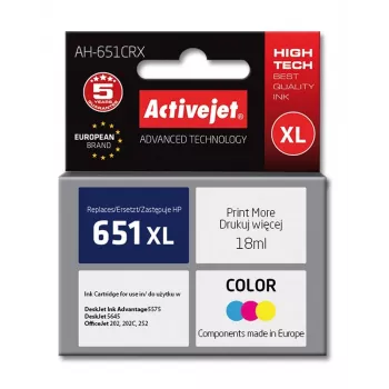 Activejet AH-651CRX Tinte (Ersatz für HP 651 C2P11AE; Premium; 18 ml; Farbe)