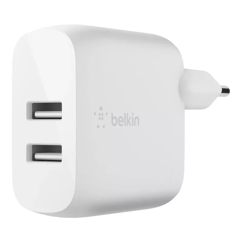 Belkin BOOST CHARGE - Netzteil - 24 Watt - QC 3.0 - 2 Ausgangsanschlüsse (USB) - Weiß (WCB002VFWH)