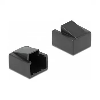 DeLOCK 86470 RJ45 Stecker Staubschutz, Schwarz, 10 Stück