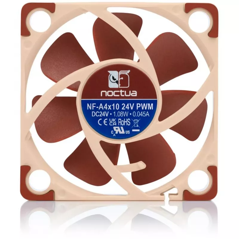 Noctua NF-A4x10 24V PWM Gehäuselüfter, 40 mm, 5000 U/min, 19,6 dB, Beige/Braun
