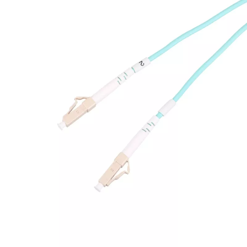 Patchkabel LC/UPC-LC/UPC Duplex 5 m — Extralink OM3 Multimode, 3 mm FTTH, Aqua