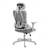 Gaming-Stuhl huzaro Combat 2.7 — ergonomischer Stoff-Gaming-Sessel, grau, Mesh-Rückenlehne, höhenverstellbar, Neigemechanismus, 120 kg max.