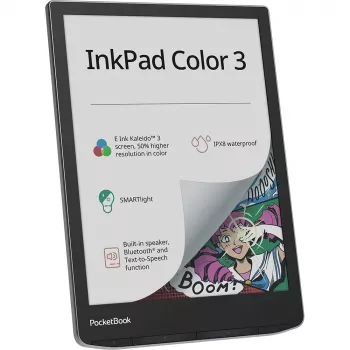 PocketBook InkPad Color 3 Stormy Sea. Display-Diagonale: 19,8 cm (7,8 inch), Technologie: E Ink. Unterstützte Dokumentformate: ACSM, AZW, AZW3, CBR, CBZ, CHM, DOC,