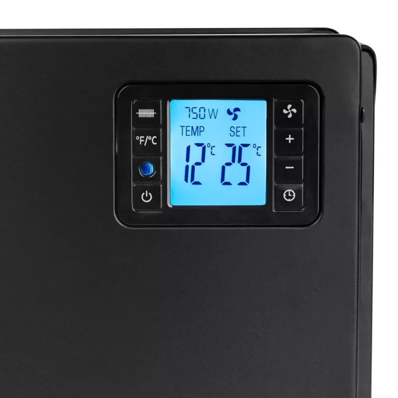 Elektrischer Konvektor-Heizlüfter NOVEEN CH7100 — 2000 W, 3 Leistungsstufen, LCD, Timer, Fernbedienung, schwarz