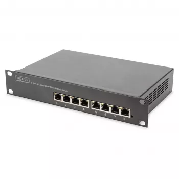 Switch DIGITUS 10 Zoll Gigabit Ethernet 8-Port Unmanaged - 8x Gigabit RJ45, rackmontierbar