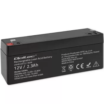 Versiegelte AGM-Batterie QOLTEC 12V 2,3Ah für USV- und Backup-Systeme, max. Entladung 34,5A