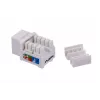 Keystone-Modul LANBERG KSU6-1090, Cat6 U/UTP flach, RJ-45 Stecker auf LSA-Buchse, AWG 22/26, 14.5×16.1 mm, weiß