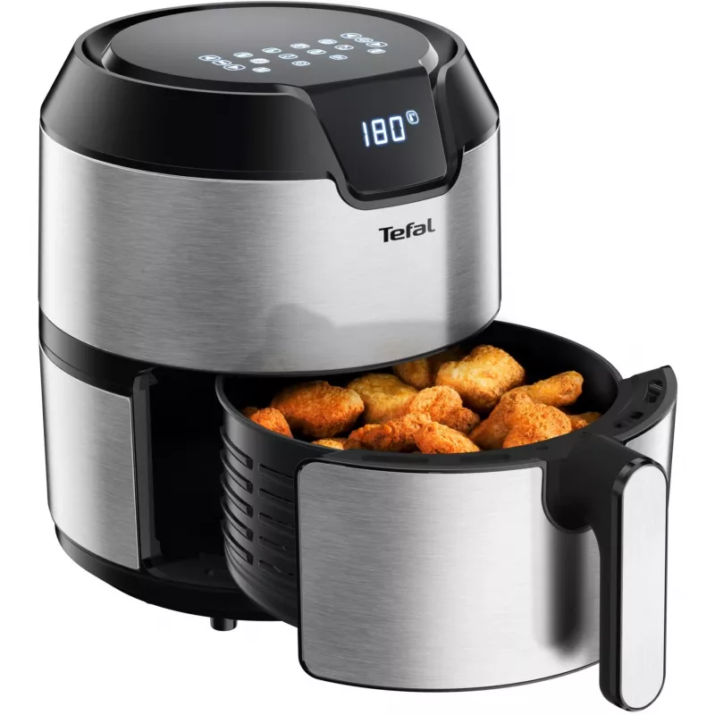 Tefal Easy Fry EY401D Single 4,2 L Stand-alone 1500 W Heißluftfritteuse Schwarz, Edelstahl