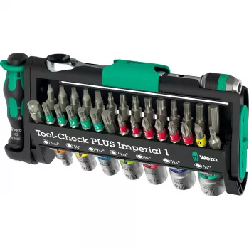 Wera Tool-Check Plus Imperial 39-teiliger Werkzeugsatz — 39-tlg. imperiales Schraub- und Zubehör-Set