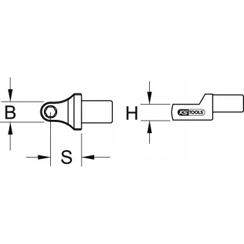 KS Tools 9x12 mm Einsteck-Bithalter für 5/16 inch-Bits, für Drehmomentschlüssel (516.2010)