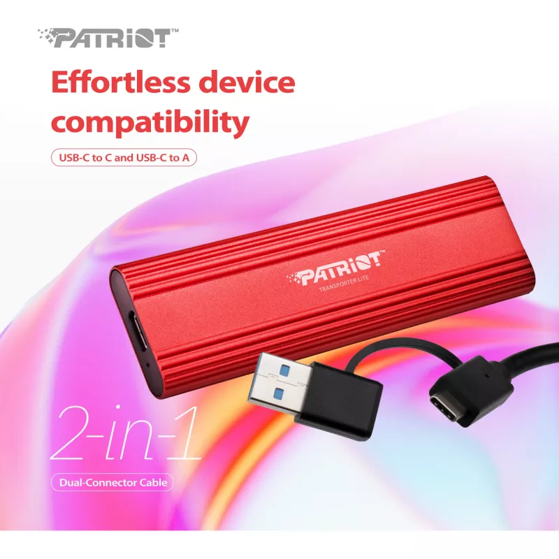 PATRIOT Transporter LT 512GB USB3.2 Type-C SSD 1000 MB/s Aluminium - Solid State Disk - 512 GB