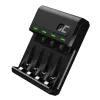 Batterieladegerät Green Cell GC VitalCharger USB, 4-Steckplätze, AA/AAA, USB-betrieben, schwarz