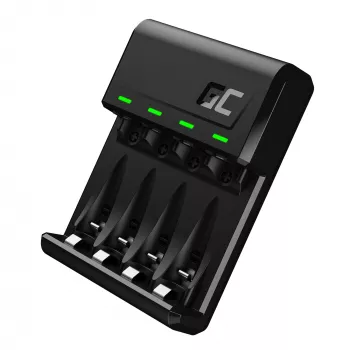 Batterieladegerät Green Cell GC VitalCharger USB, 4-Steckplätze, AA/AAA, USB-betrieben, schwarz