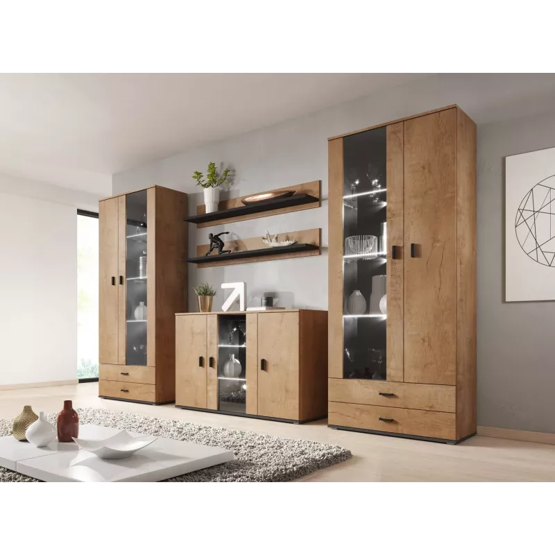 Cama sideboard 120 cm SOHO S7 lefkas oak/Schwarz