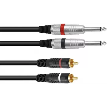 Adapterkabel Omnitronic 2x 3,5mm Klinke auf 2x Cinch, 6 m, Modell 30225215