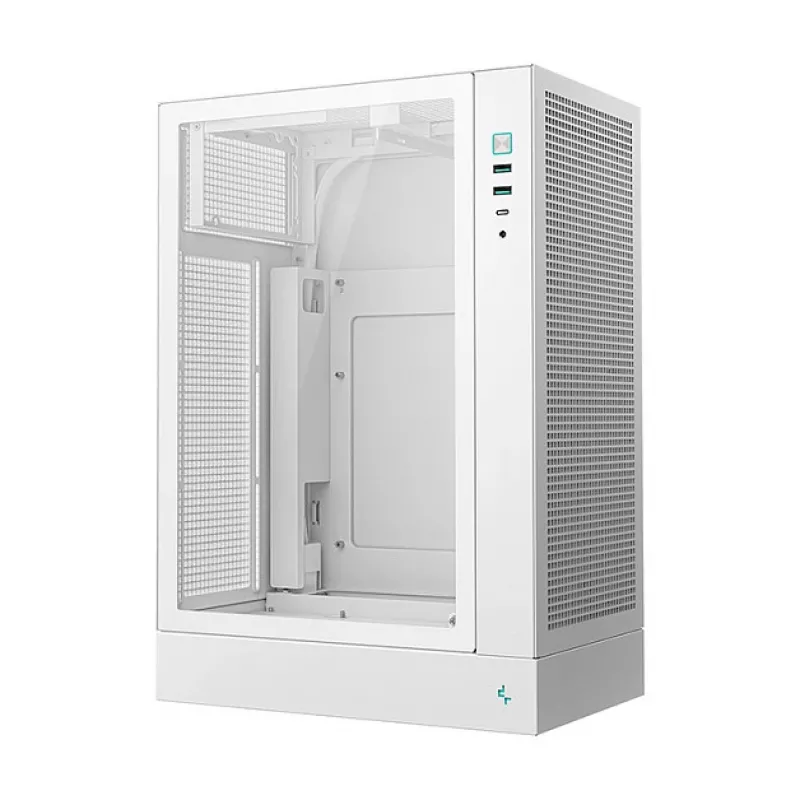 DeepCool CH170 PLUS WH Midi-Tower-PC-Gehäuse, Micro ATX, ohne Netzteil, 4 Erweiterungssteckplätze, weiß